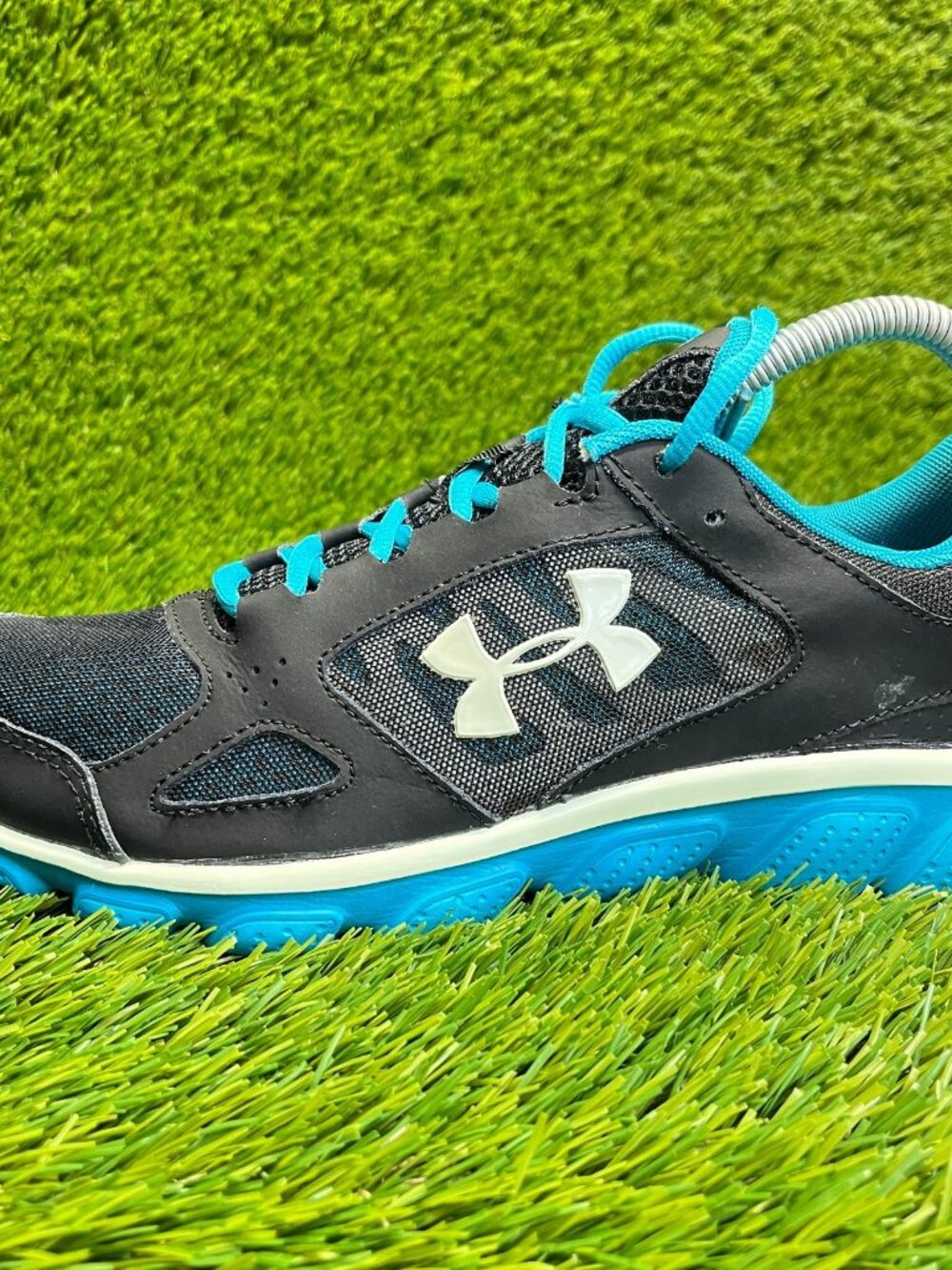 Under Armour Micro G Assert 5 Womens Size 8 Black Blue Running Shoes Sneakers - Picture 3 of 10